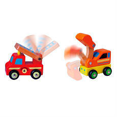 Набір дерев`яних ігршкових машинок Viga Toys Міні-машинки 6 шт. Спецтранспорт (59621), фото 4