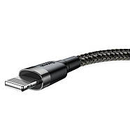 Короткий кабель для швидкої зарядки Lightning на USB 2.4A BASEUS 0.5м (чорний), фото 6