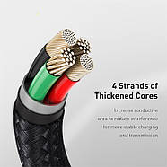 Короткий кабель Lightning на USB Baseus 2.4A Cafule Series Metal 0.25м (чорний), фото 8