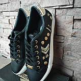 Сліпони чорні з металевими зірочками збоку, фото 5