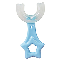 Детская зубная щетка, U-образная 2-6 лет / Прибор для чистки зубов / У - образная / голубая