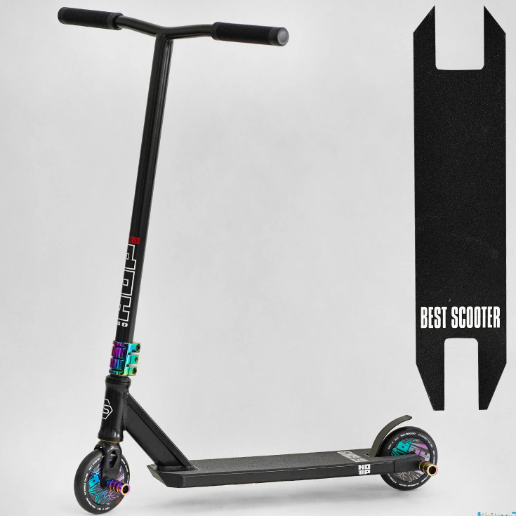 Труковий самокат Best Scooter HOP бірюзовий HIC-система пеги алюмінієвий диск та дека колеса PU 120мм