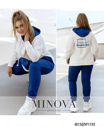 Неймовірний жіночий костюм, тканина "Трьохнитка на флісі" 50, 52, 54, 56, 58, 62 розмір 50, фото 1