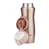 Термокухоль з кришкою напувалкою 420 мл Well Done WD-7164D Rose Gold S, фото 3