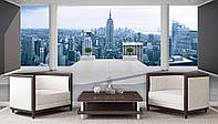 Фото обои 3D город 254x184 см Панорама Нью-Йорка вид с большой террасы (1323P4)+клей