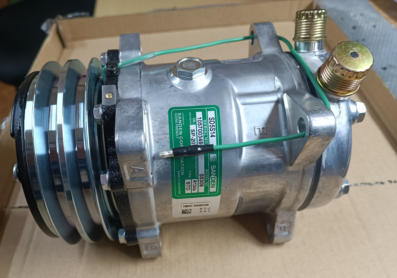 Компресор SD5H14 Sanden кондиціонера А2 132 мм 24V універсальний для трактора комбайна