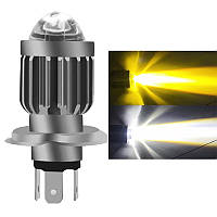 Светодиодная лампа H4 LED Moto ближний желтый / дальний белый H4-CSP