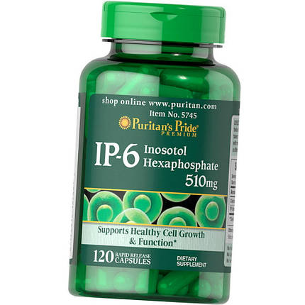 IP-6 Інозитолгексафосфат Puritan's Pride IP-6 Inositol Hexaphosphate 510 mg 120 caps, фото 1