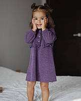 Фіолетове плаття для дівчинки з довгим рукавом з трикотажної ангори Ембер р. 74-128