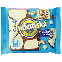 Шоколад молочно-білий з арахісом та родзинками Студентська Studentska 90g 15шт/ящ (Код: 00-00013449)