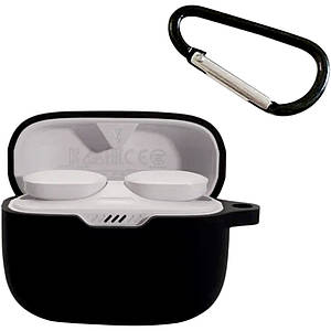 Силіконовий чохол із карабіном для JBL Tune 230 TWS (на джол тюн 230) чорний