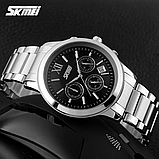 Чоловічий класичний наручний годинник Skmei 9097 Tandem Чорний, фото 6