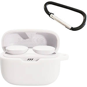 Силіконовий чохол із карабіном для JBL Tune 230 TWS (на джобл тюн 230) білий