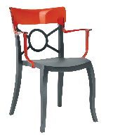 Кресло Papatya Opera-K сиденье антрацит, верх прозрачно-красный