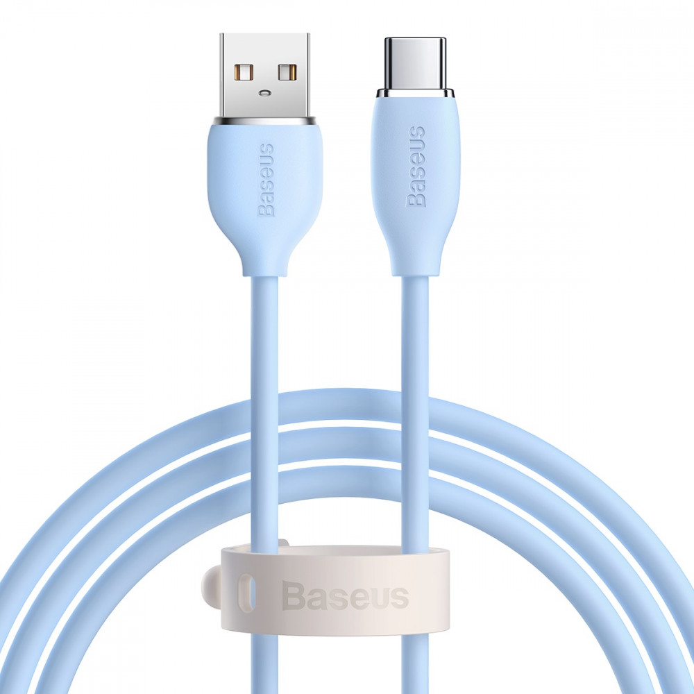 Кабель для швидкої зарядки USB на Type-C Baseus 100W 5A Jelly Liquid Silica Gel Type-C 1.2м (синій)