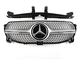 Решітка радіатора Mercedes C167 GLE Coupe-соток (2019+) тюнінг-стиль AMG Diamond (срібло)