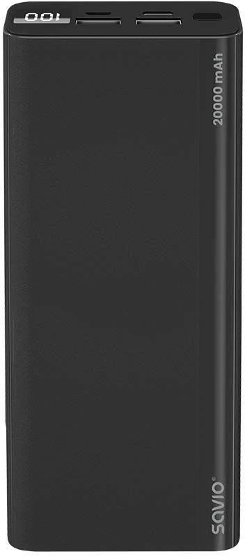 Портативна зарядка Savio BA-05 20000 мАг 20W чорна power bank