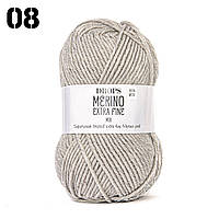 Пряжа Drops Merino Extra Fine 08 Серо-бежевый (грейдж)