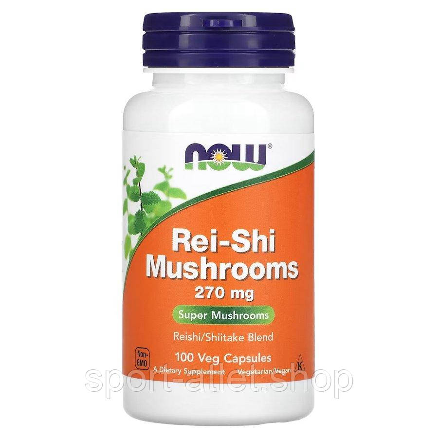 Натуральна добавка NOW Rei-Shi Mushrooms 270 mg, 100 вегакапсул, фото 1
