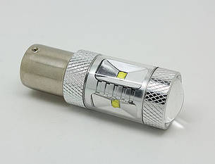 Светодиодная автолампа 1157 - P21/5W - BAY15d, 30W (750Lm)Original CREE LED + Линза  двухконтактная (White)