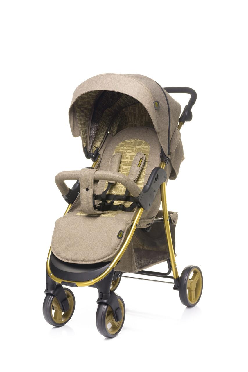 Прогулянкова коляска 4Baby Rapid Premium Gold, легка алюмінієва рама, регульована спинка, капюшон з москитною сіткою, фото 1