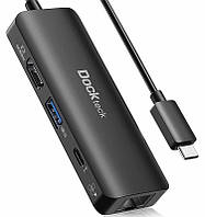 Dockteck USB C Hub, док-станция USB C 7 в 1 с Ethernet, 4K 60 Гц HDMI