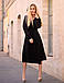 Молодіжне жіноче плаття на запах з костюмної тканини, чорне, фото 3