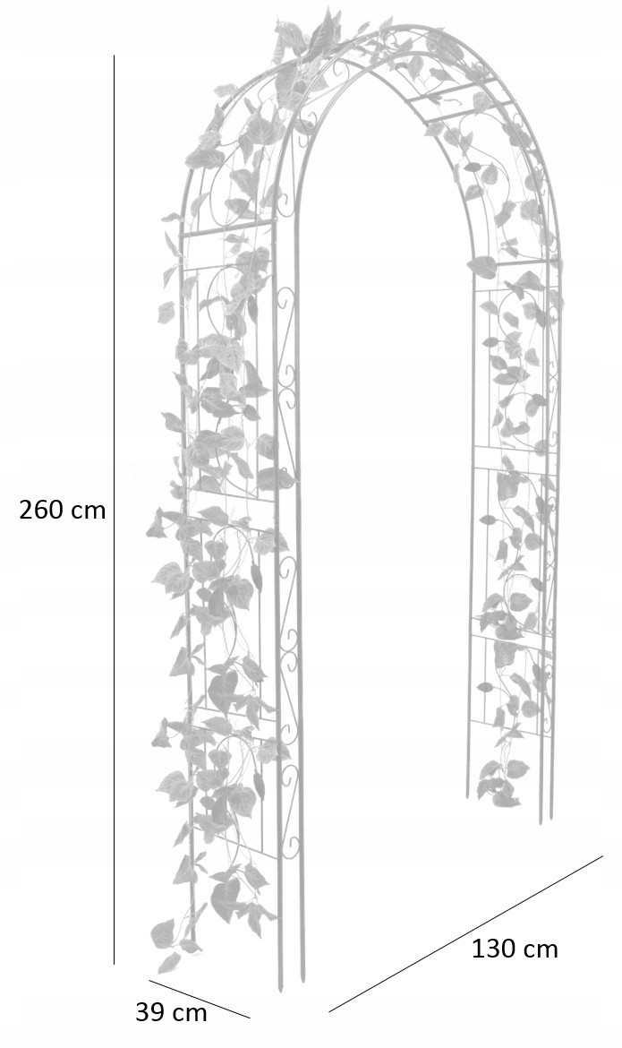 Арка садоваяпергола GardenLine DEN9036 130 X 39 X 260 см Черный, цена