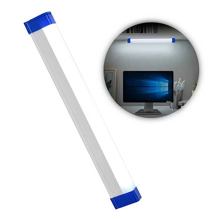 LED-лампа акумуляторна (магнітна) NZY RI-300T + сонячна панель Білий/ Синій, фото 1