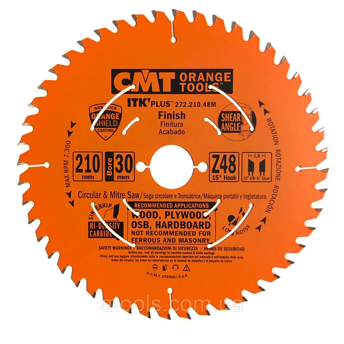 Пиляльний диск CMT 210x30/25x48z K1.8x1.2 (272.210.48 M) ITK PLUS для універсального реза
