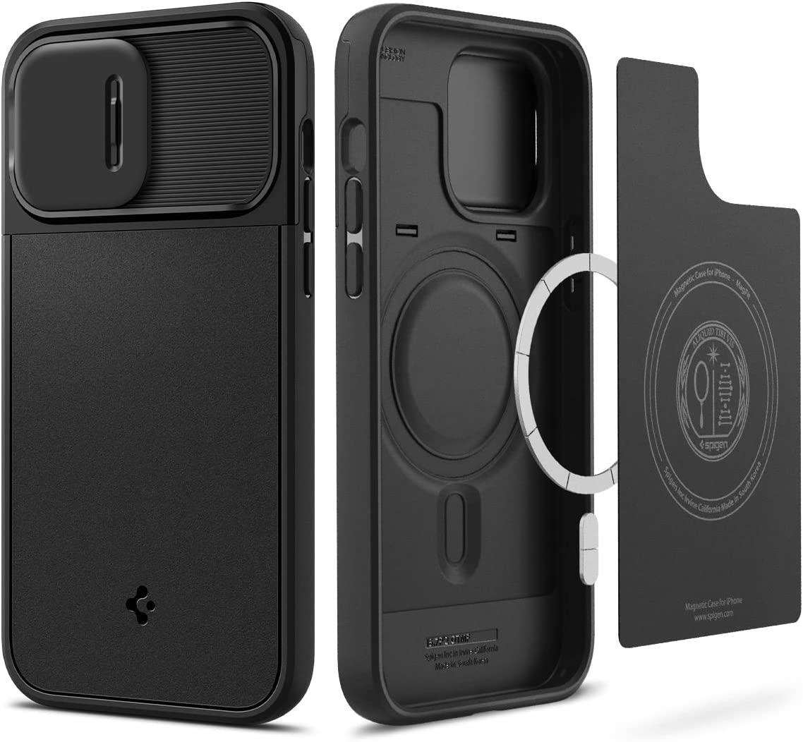 Чохол Spigen для iPhone 14 Pro Max — Optik Armor MagSafe, Black (ACS04848)