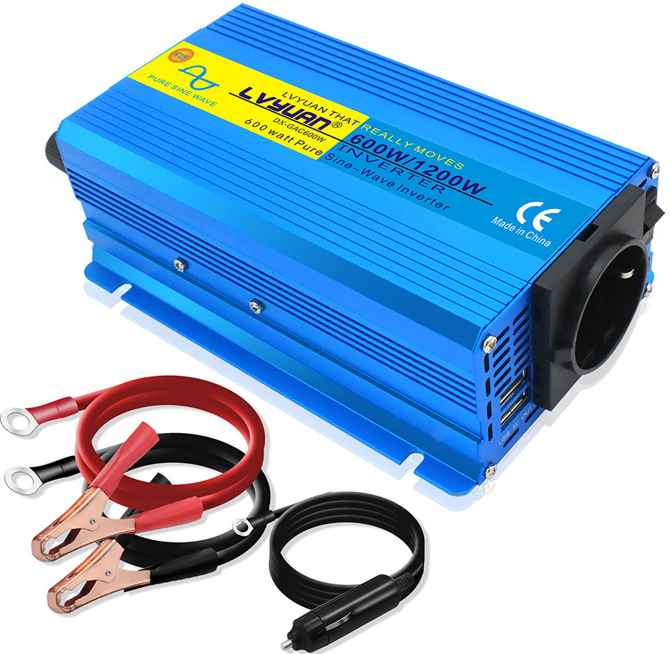 Інвертор 12 220 чиста синусоїда Lvyuan 600/1200W, фото 1