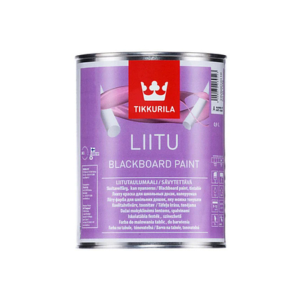 Фарба для шкільної дошки Tikkurila Liitu біла матова 0,9л, фото 1
