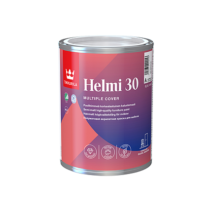 Фарба для меблів Tikkurila Helmi 30 напівматова 0.9л, фото 1
