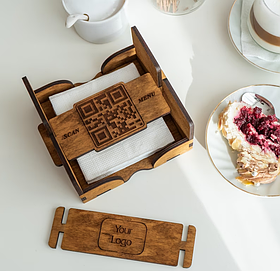Підставка для серветок з QR 170х150х80мм 5мм