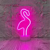 Неоновый светильник ночник Фламинго настольная декоративная лампа