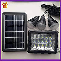 Портативная солнечная станция GDTIMES GD-106 с лампочками (сол панель + прожектор + 3 лампы)