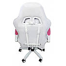 Геймерське розкладне крісло для дівчат ігрове для приставки стілець комп'ютерний Bonro B 807 рожевий з білим, фото 7