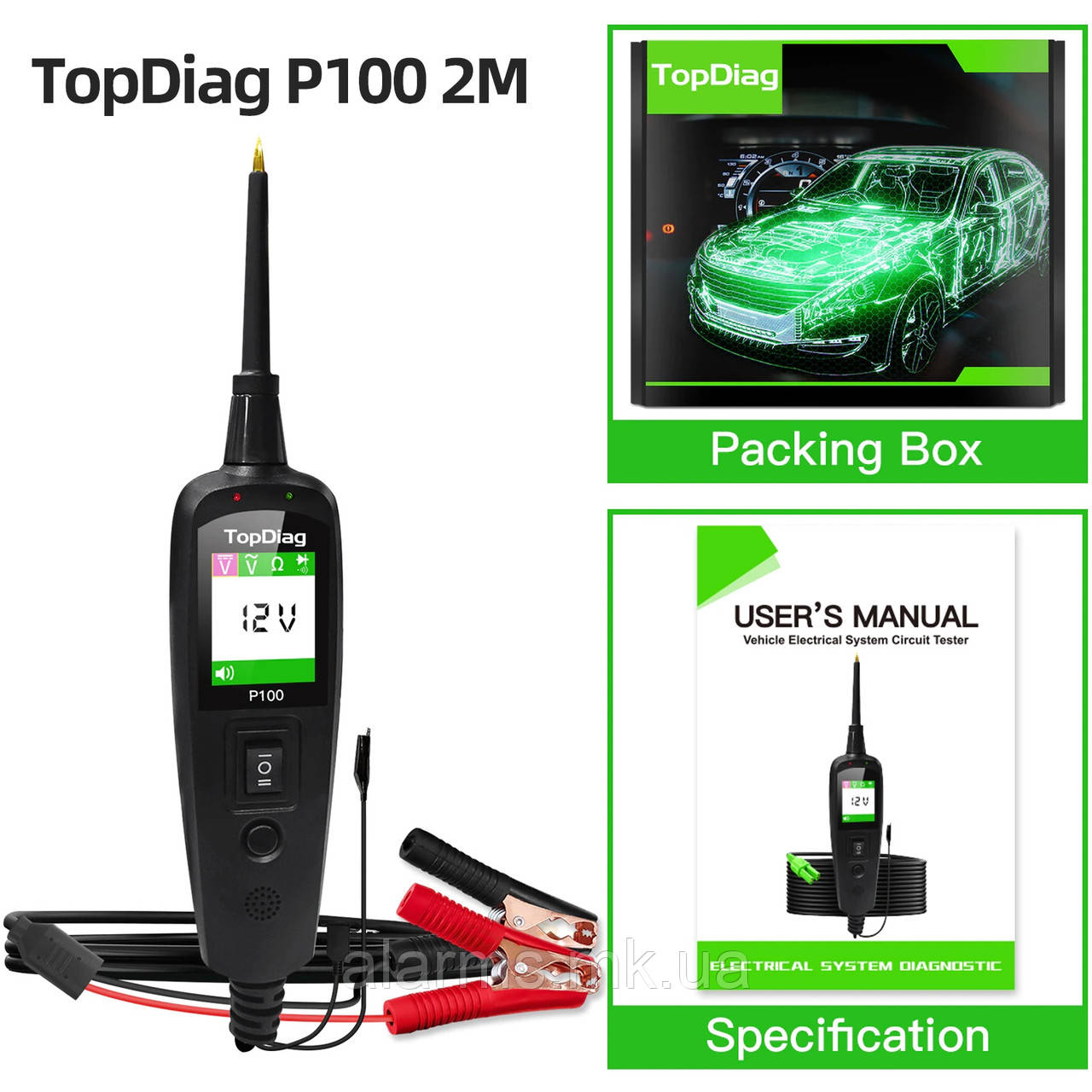 Діагностичний тестер TopDiag JDiag P100 12\24 V ( Power probe).