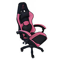 Геймерское раскладное кресло игровое для приставки стул компьютерный Bonro B 806 черно розовый