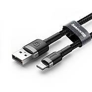 Короткий кабель для швидкої зарядки Lightning на USB 2.4A BASEUS 0.5м (чорний), фото 3
