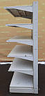 Торгові односторонні (пристінні) стелажі «Мікрон» 210х125 см., світло-сірі, Б/у, фото 5