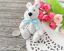 Лялькова мініатюра "Ведмедик" блакитний. 8,5 см