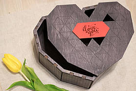 Коробка з фанери Серце 27х24х10см