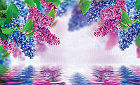 Флизелиновые фотообои в гостиную 312x219 см 3Д Цветы сирени над водой (1532VEXXL)+клей