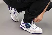 Жіночі Кросівки New Balance 550 White Purple / Нью Беланс 550 Білі з Фіолетовим, фото 5