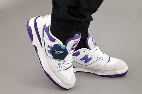 Жіночі Кросівки New Balance 550 White Purple / Нью Беланс 550 Білі з Фіолетовим, фото 1
