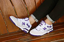 Жіночі Кросівки New Balance 550 White Purple / Нью Беланс 550 Білі з Фіолетовим, фото 6