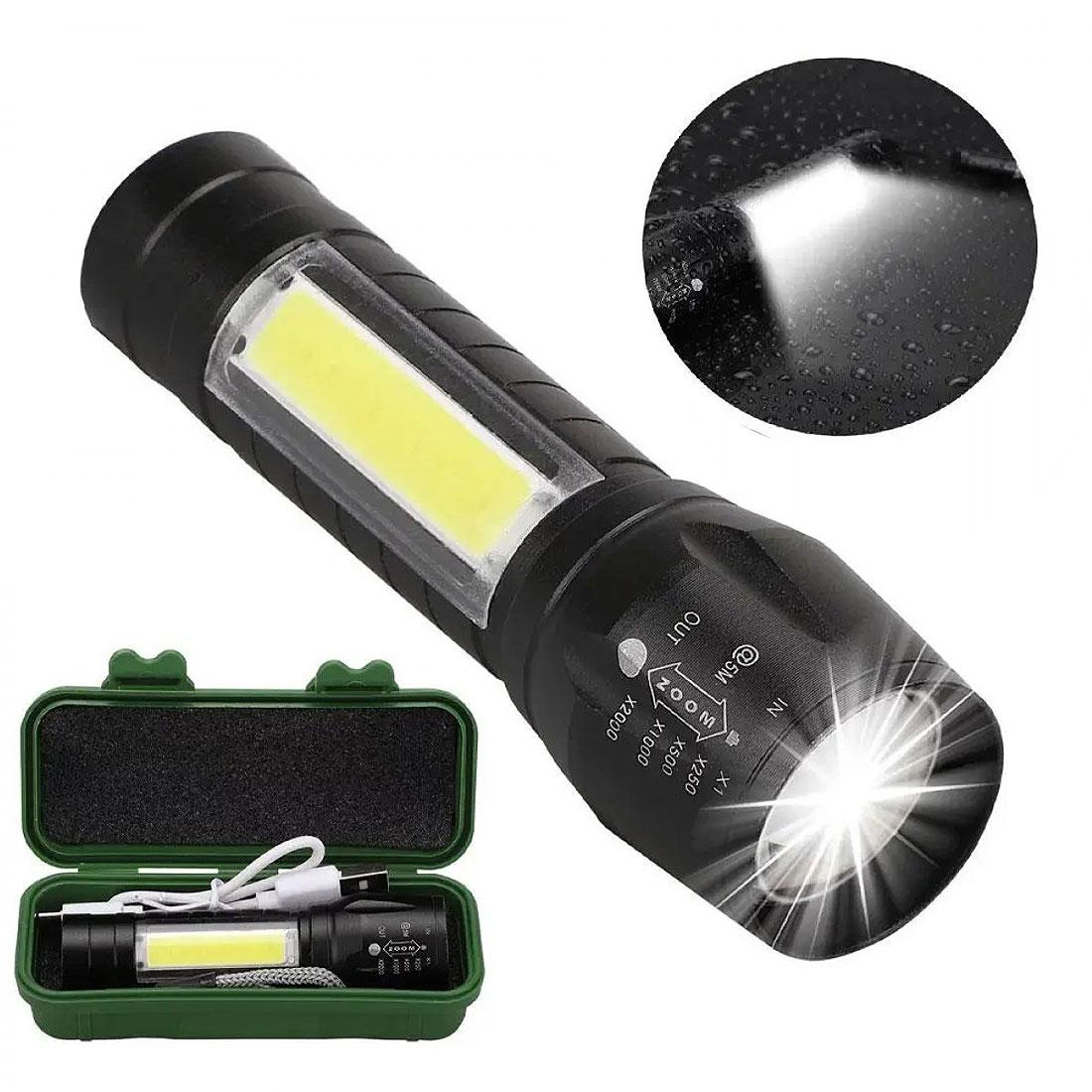Ліхтарик акумуляторний 2в1, USB, XPE + COB, Police BL 511 / Потужний ручний LED ліхтар, фото 1