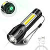 Ліхтарик акумуляторний 2в1, USB, XPE + COB, Police BL 511 / Потужний ручний LED ліхтар, фото 3